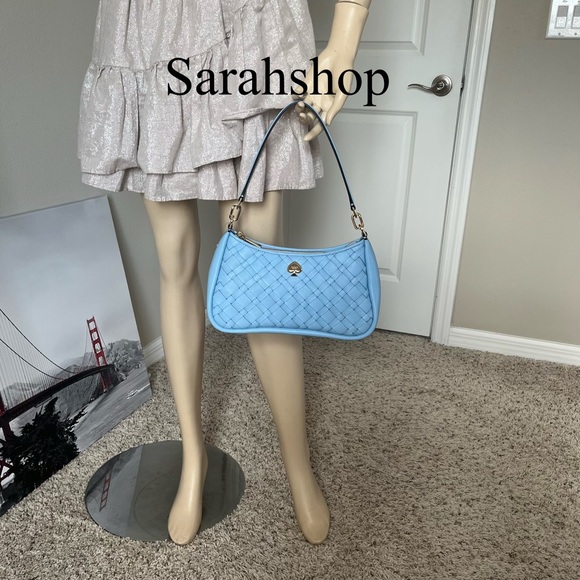 ♠️Kate Spade Kayla Woven Leather Small Convertible Shoulder Bag - Picture 11 of 12